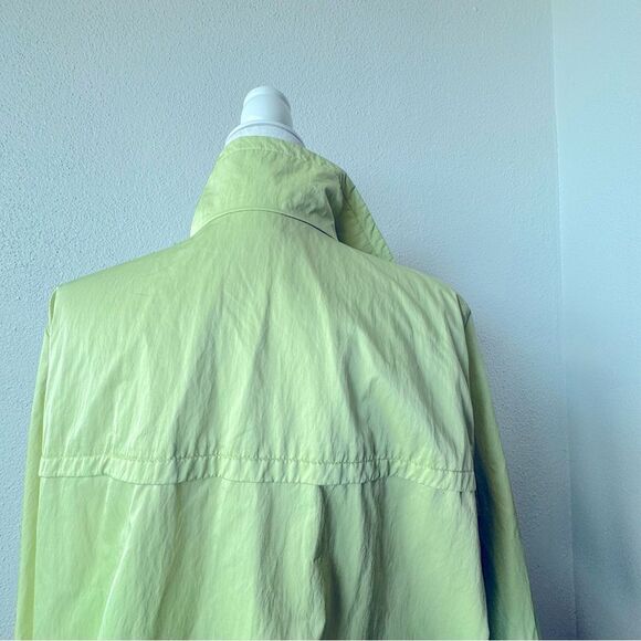 Zenergy by Chico’s Windbreaker Neon Green Adjustable Snaps Jacket SZ 3 XL - Picture 7 of 11